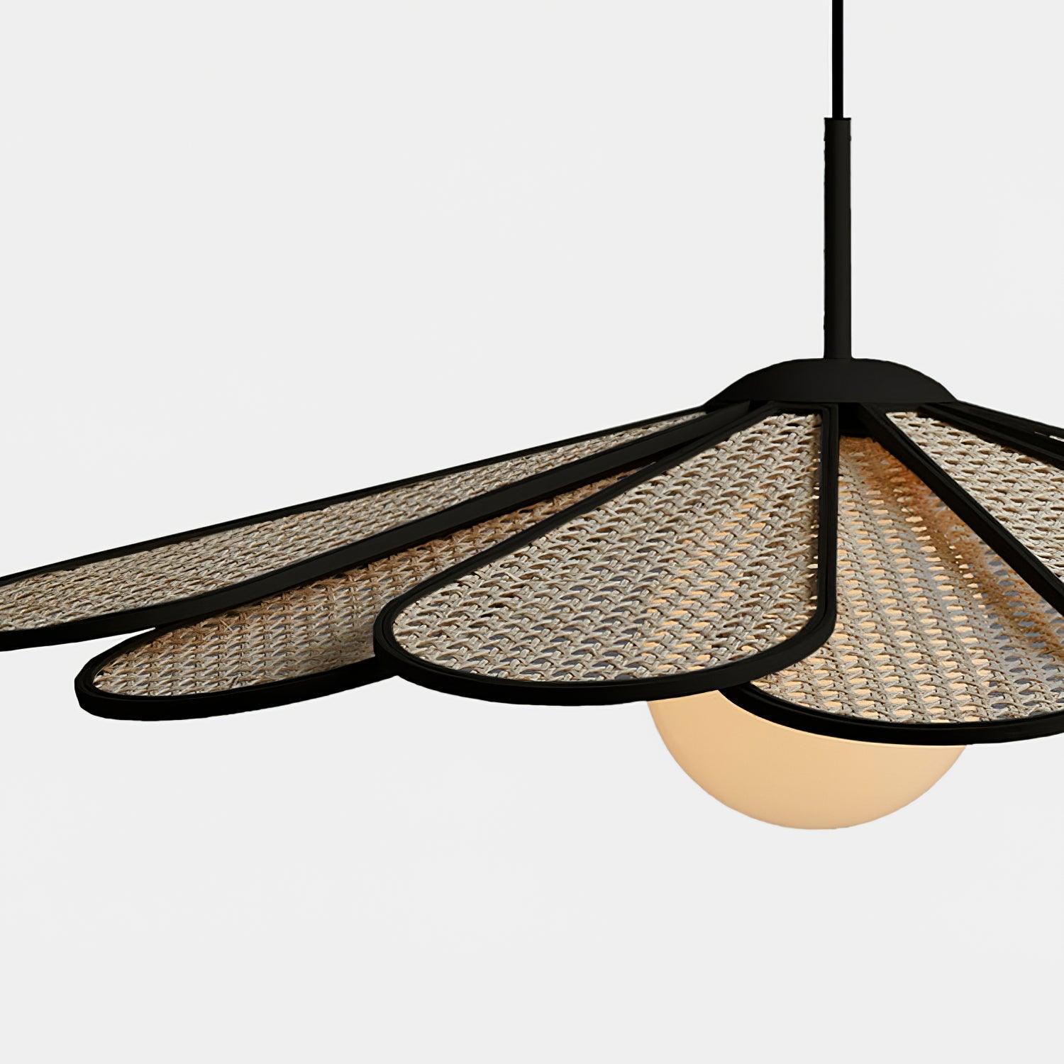 Pendant Lamp Rattan Petal Shade Frame Tropical - Letslighting