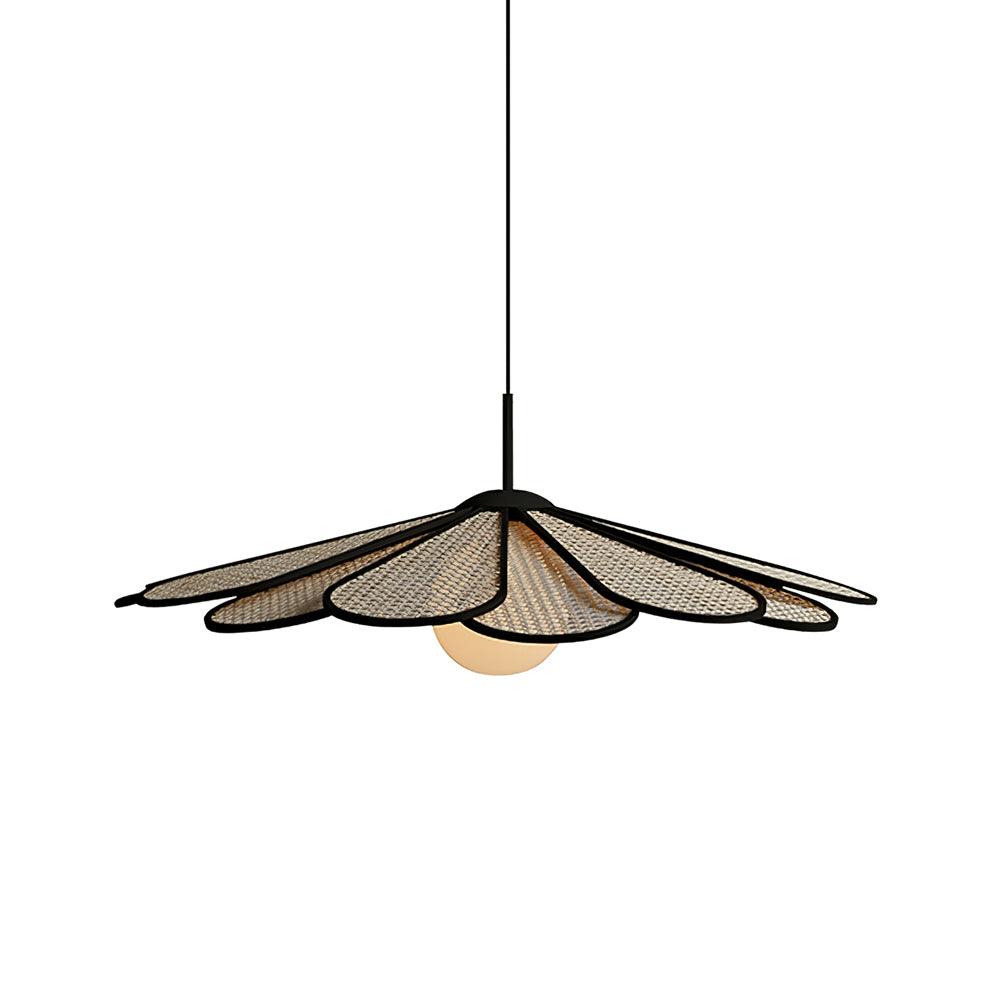 Pendant Lamp Rattan Petal Shade Frame Tropical - Letslighting