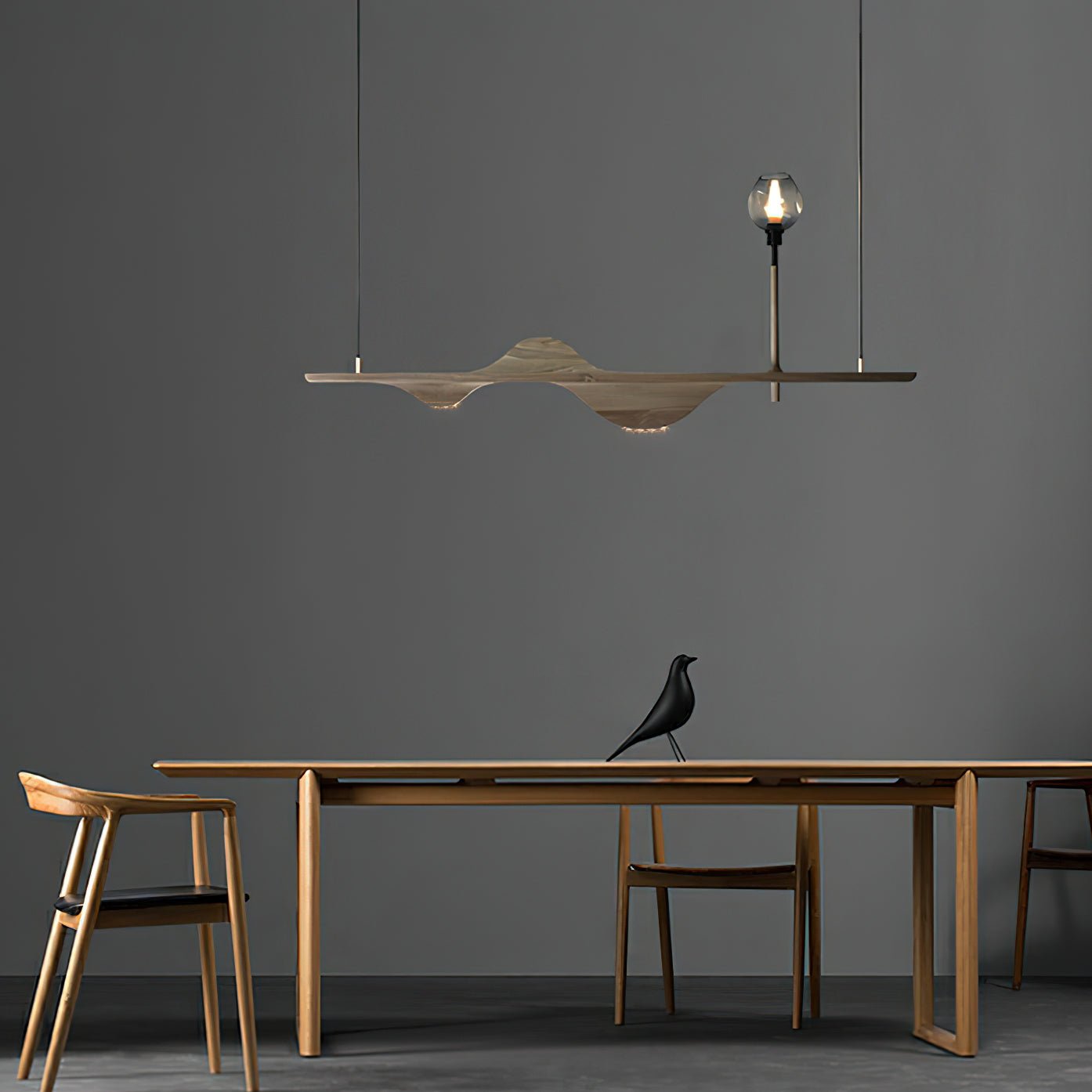 Cushais Wave Wood Pendant Light - Letslighting