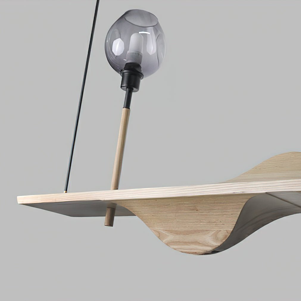 Cushais Wave Wood Pendant Light - Letslighting