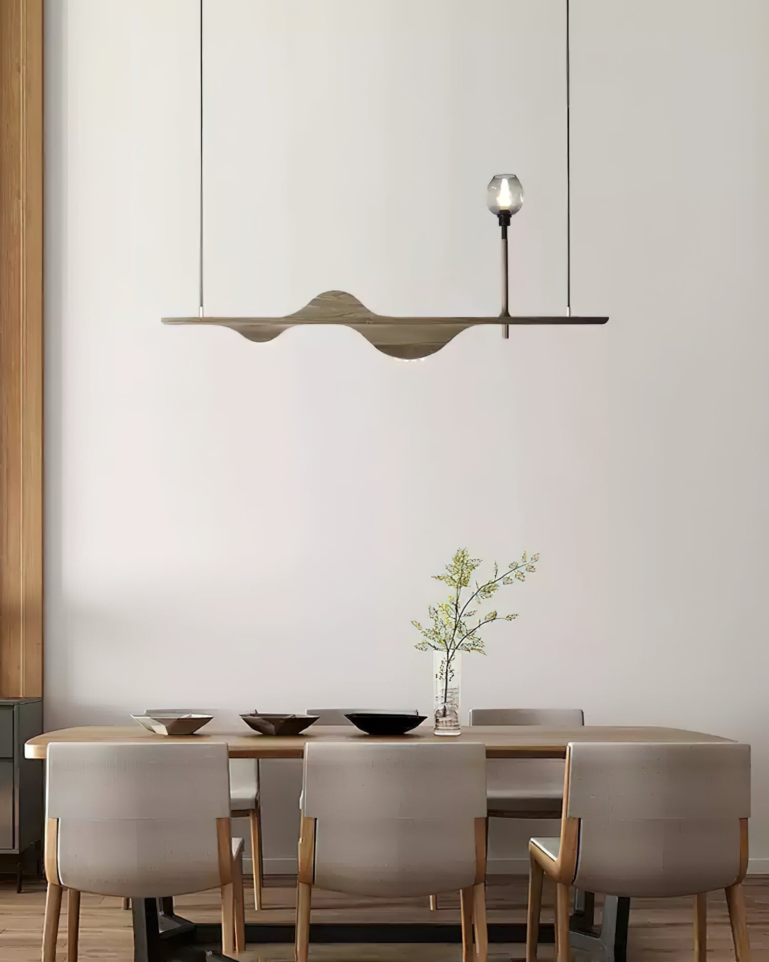 Cushais Wave Wood Pendant Light - Letslighting