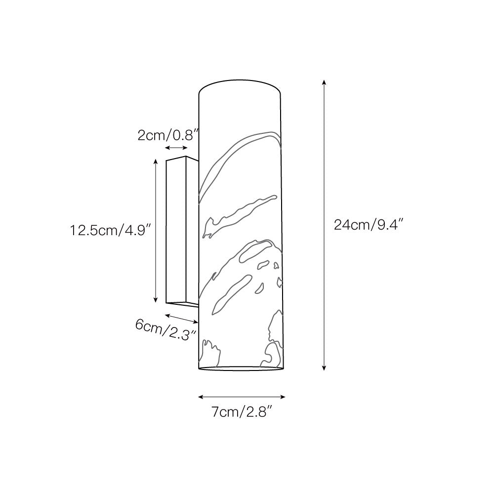 Tubular Modern Minimalist Marble Metal Wall Lamp - Letslighting