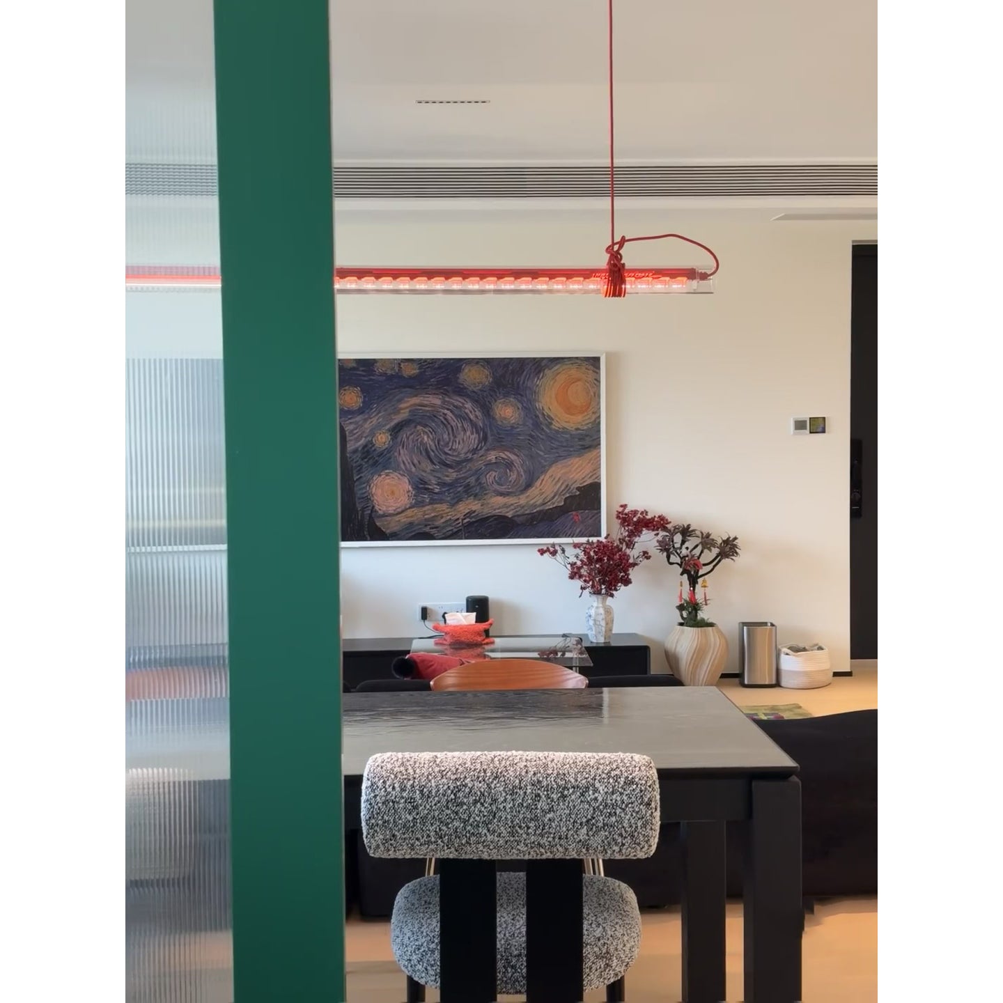 Cata Modern Minimalist Linear LED Glass Pendant Lamp - Letslighting
