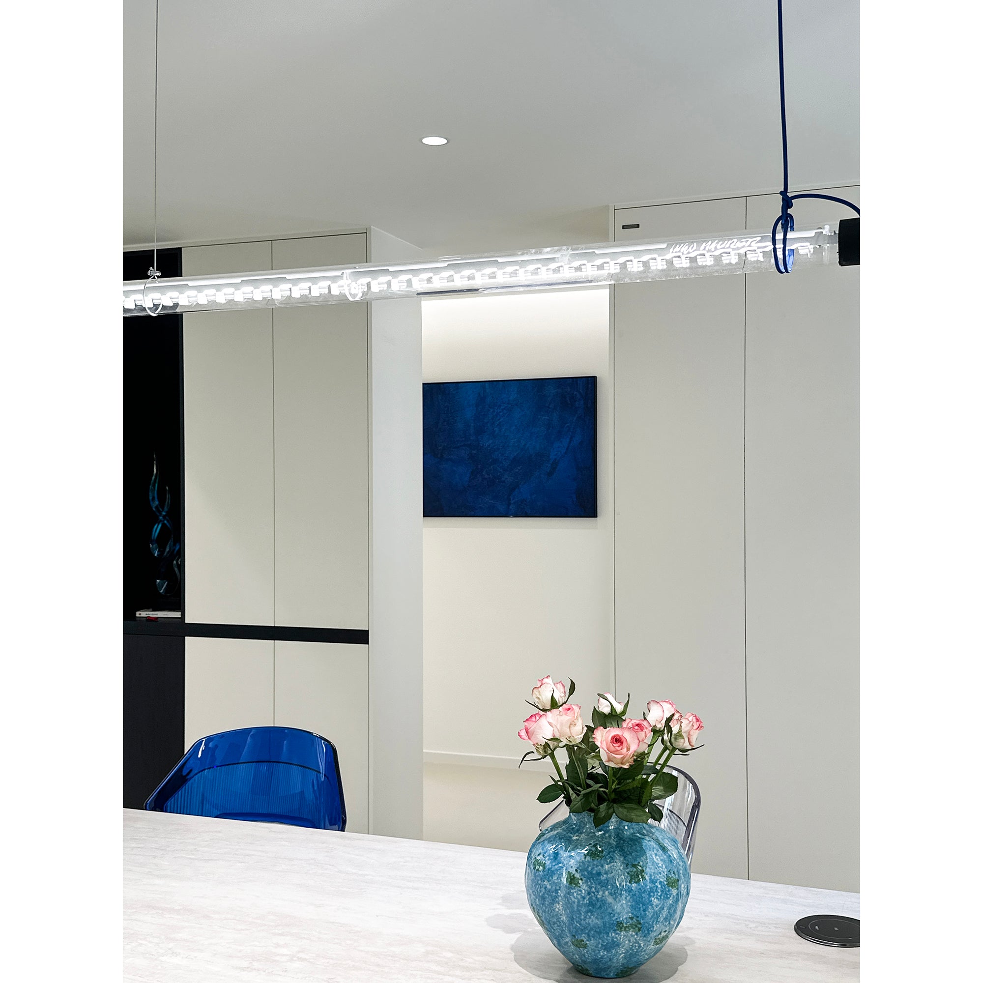Cata Modern Minimalist Linear LED Glass Pendant Lamp - Letslighting