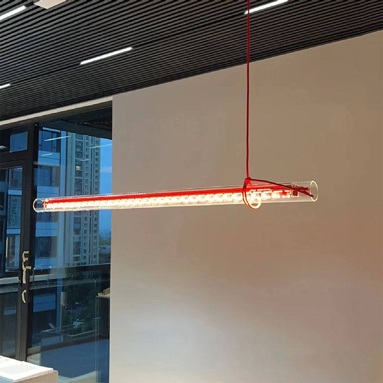 Cata Modern Minimalist Linear LED Glass Pendant Lamp - Letslighting