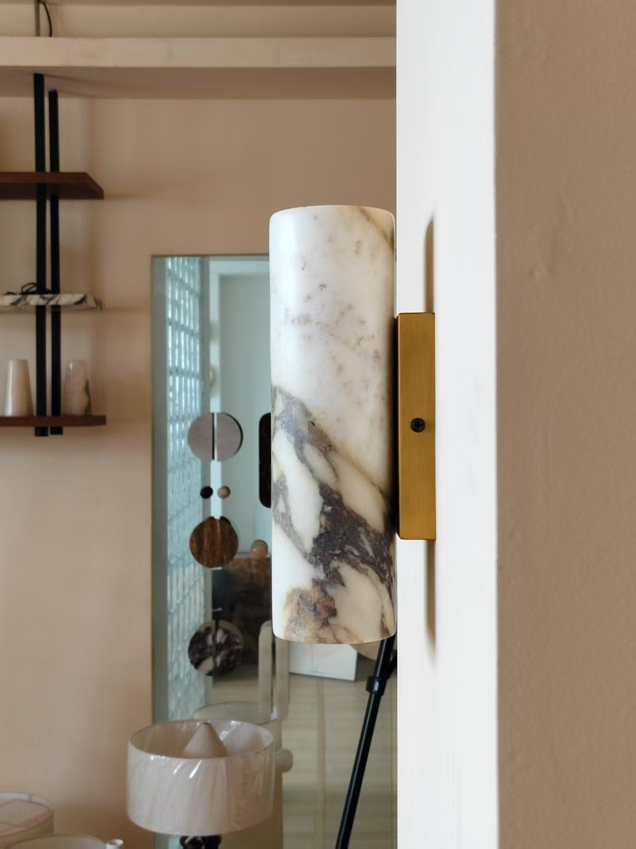 Tubular Modern Minimalist Marble Metal Wall Lamp - Letslighting