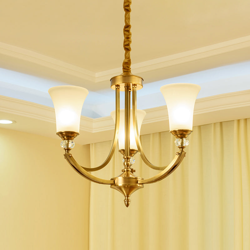 Ordoran Vintage Industrial Brass Glass Chandelier - Letslighting