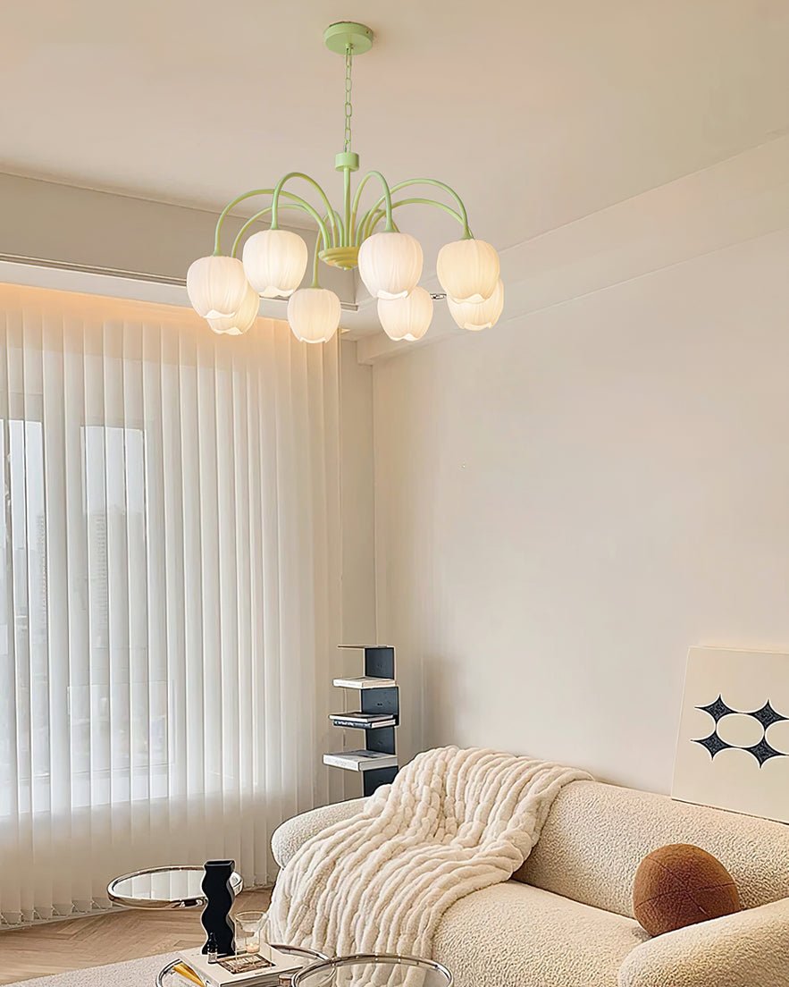 Lustra Chandelier Tulip Matcha Glass - Letslighting