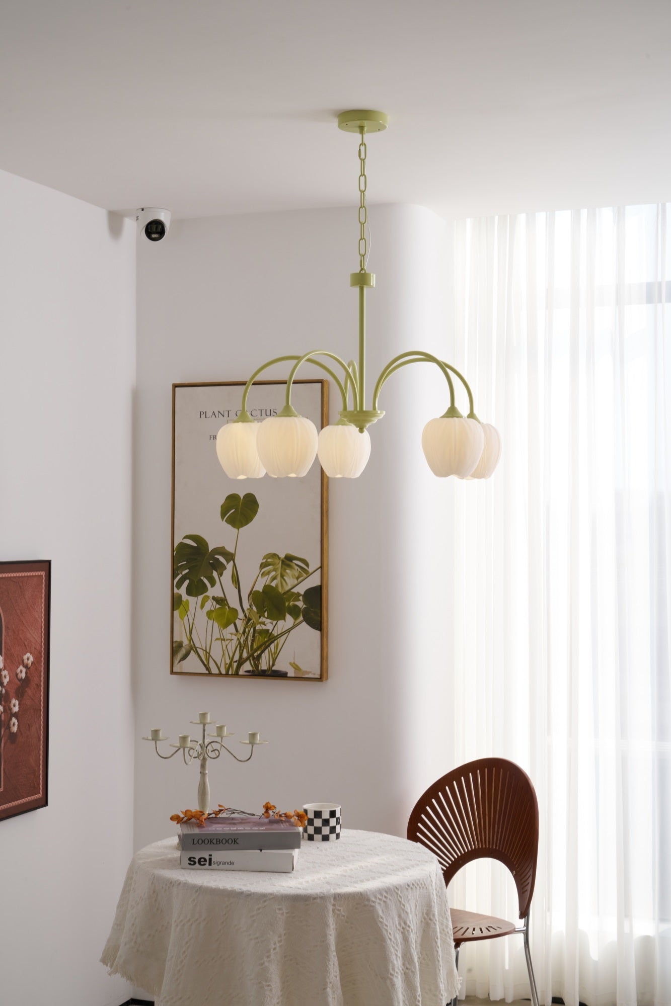 Lustra Chandelier Tulip Matcha Glass - Letslighting