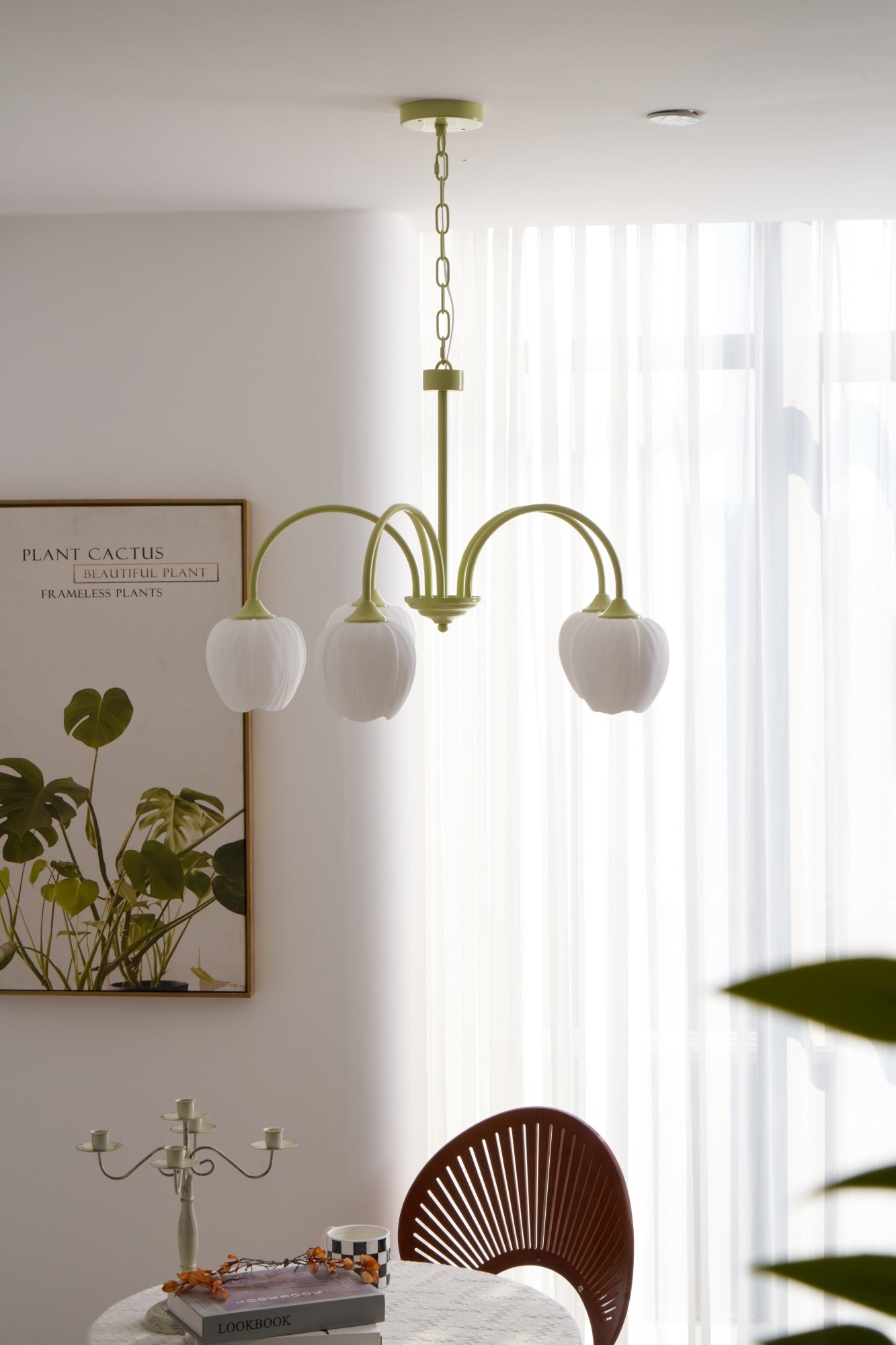 Lustra Chandelier Tulip Matcha Glass - Letslighting