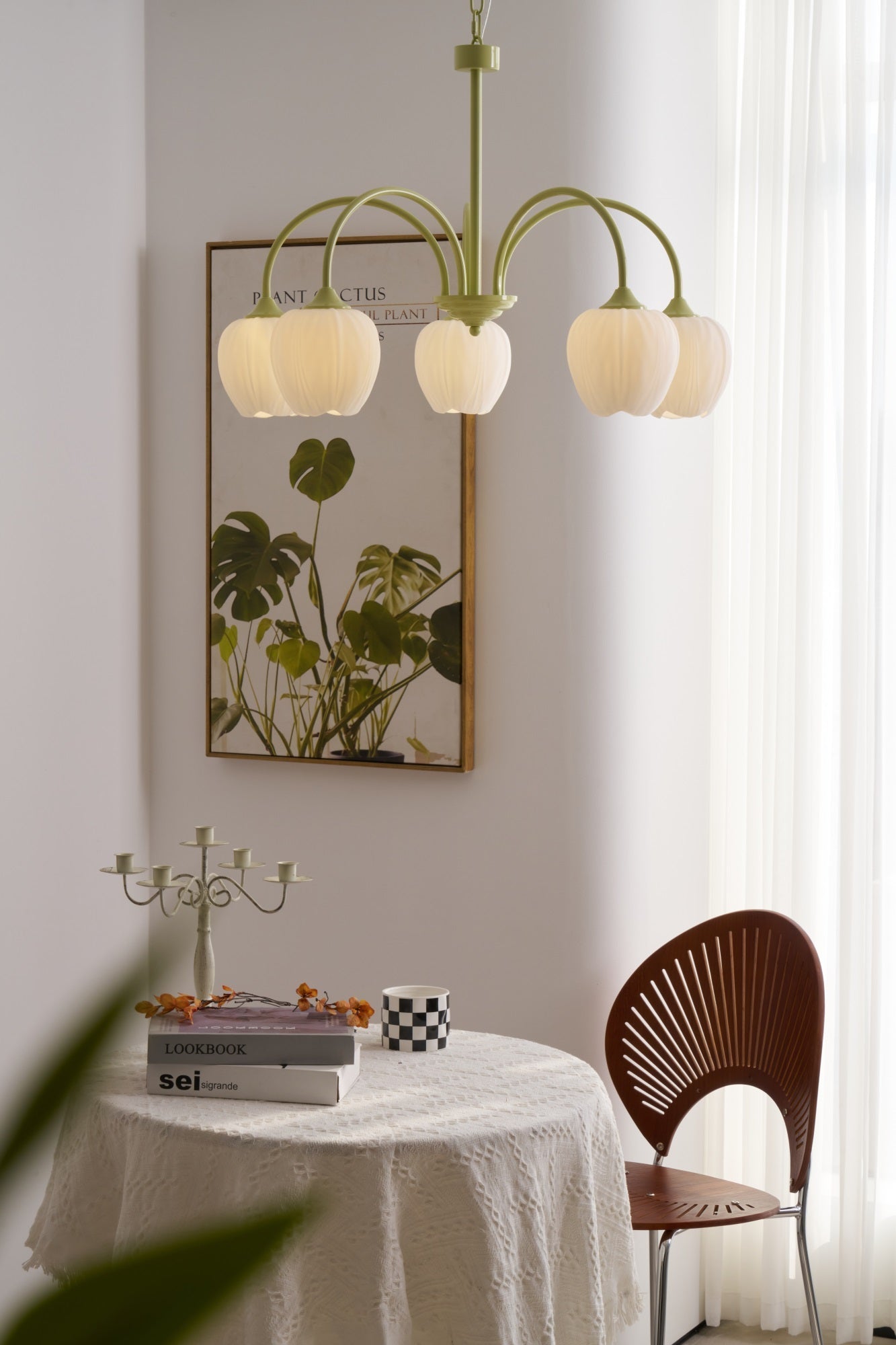 Lustra Chandelier Tulip Matcha Glass - Letslighting