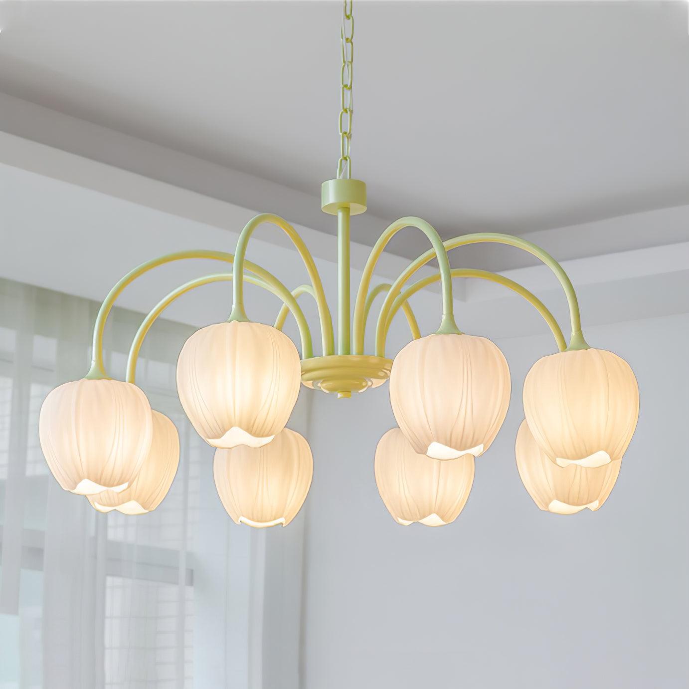 Lustra Chandelier Tulip Matcha Glass - Letslighting