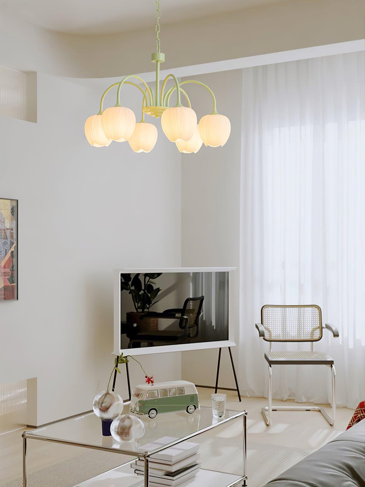 Lustra Chandelier Tulip Matcha Glass - Letslighting