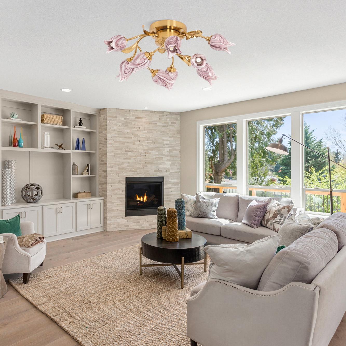 Vathaos Tulip Serenade Glass Ceiling Lamp - Letslighting