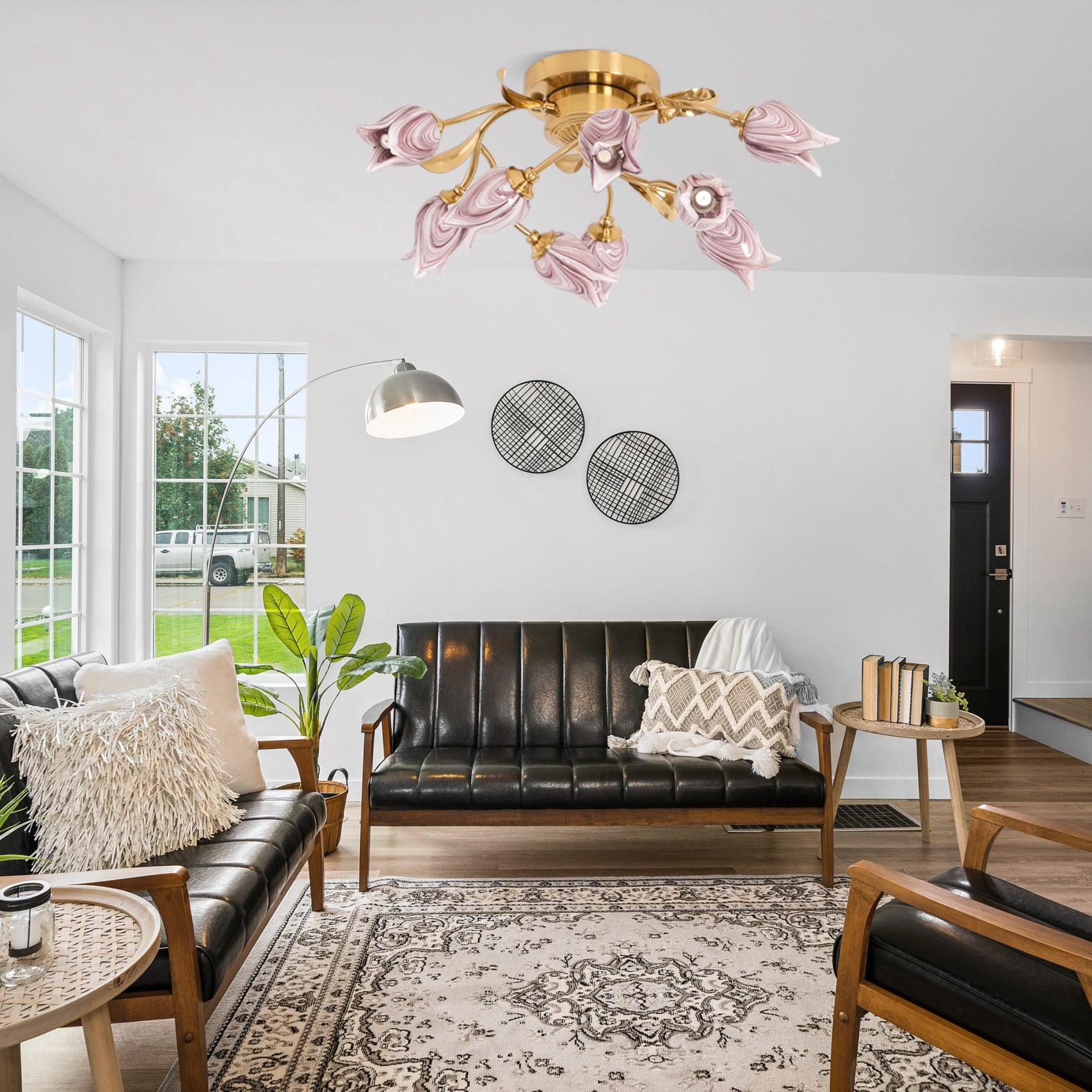 Vathaos Tulip Serenade Glass Ceiling Lamp - Letslighting