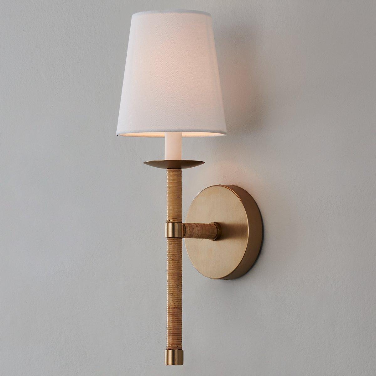 Conoror Elegance Vintage Brass Fabric Wall Lamp - Letslighting