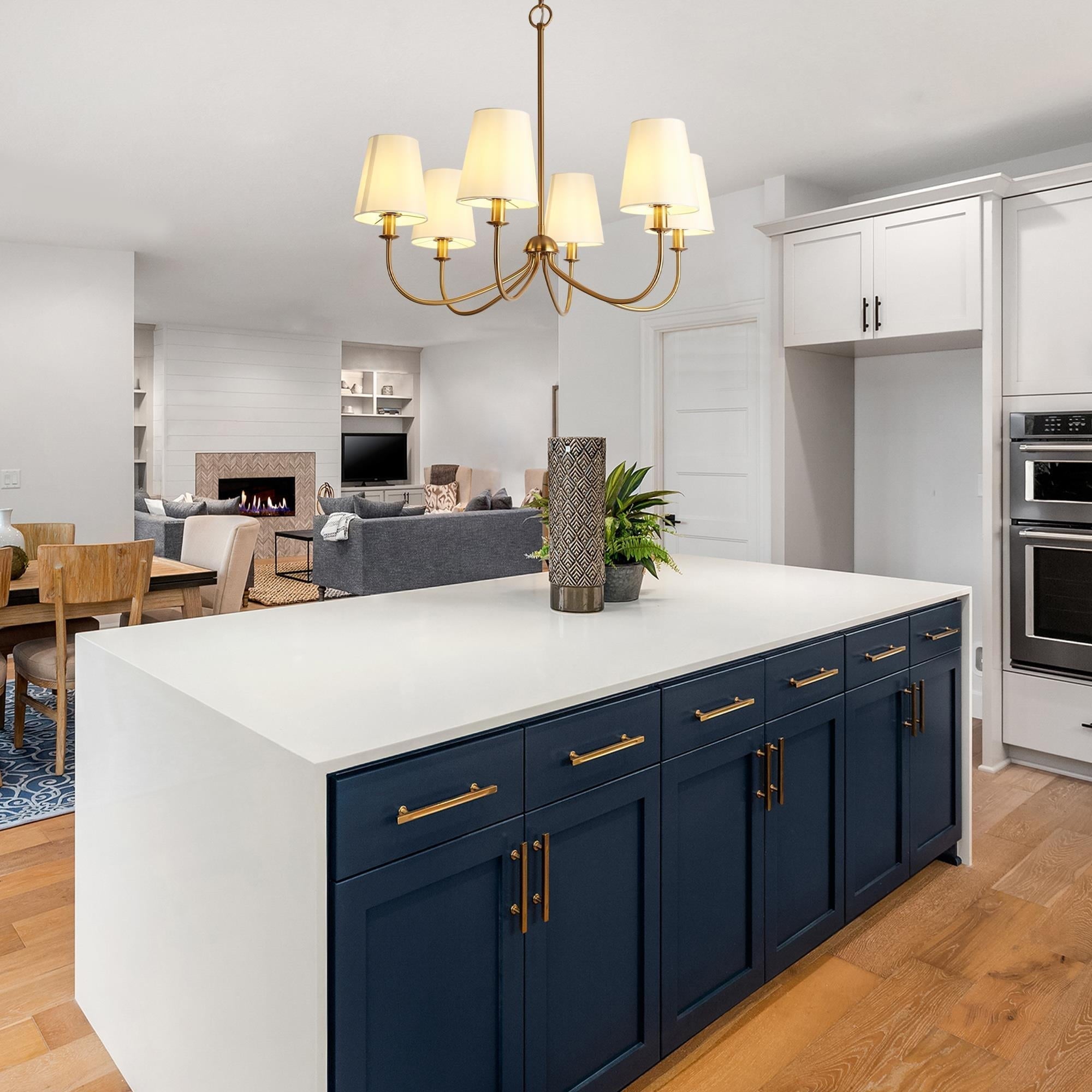 Icarisra Vintage Industrial Brass Fabric Chandelier - Letslighting