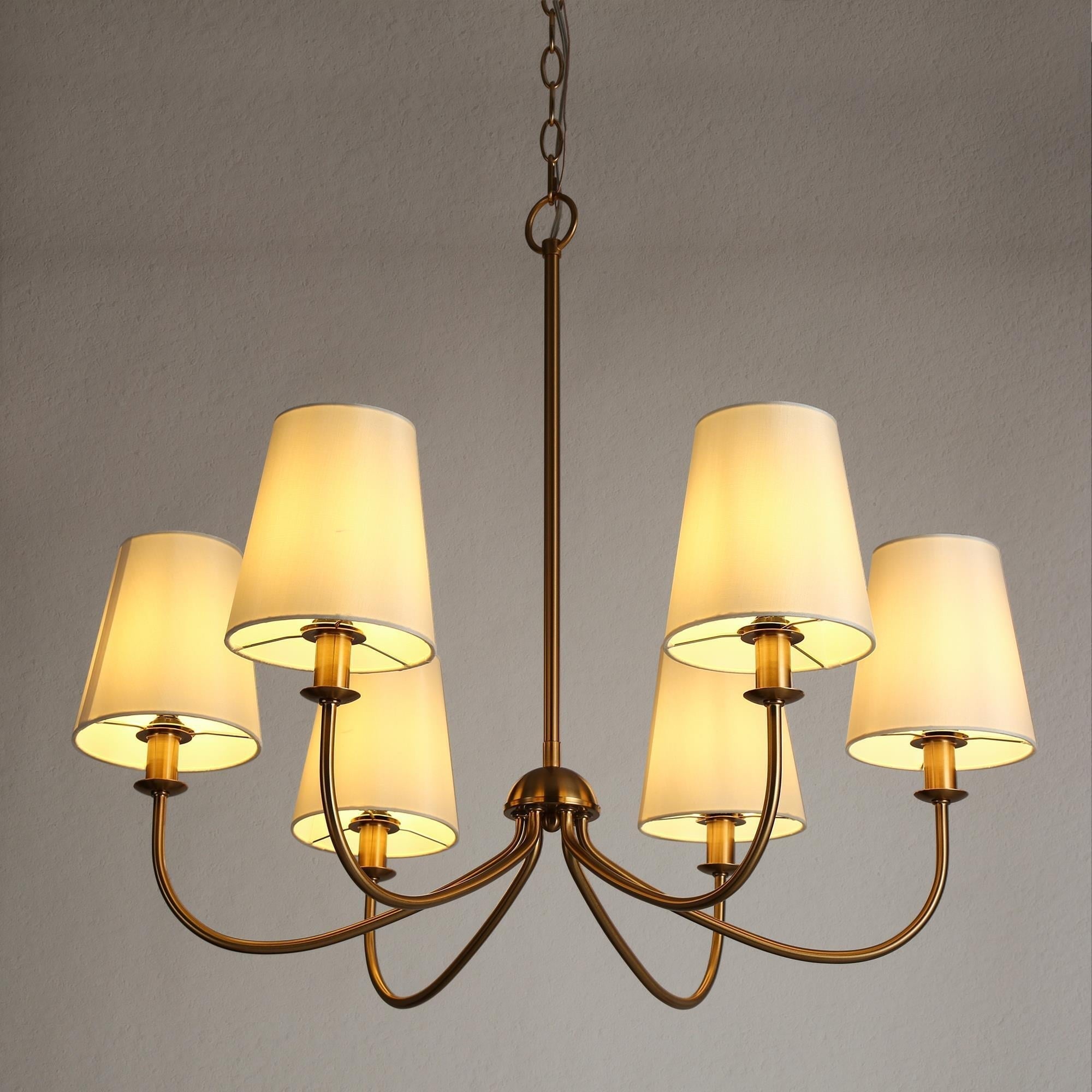 Icarisra Vintage Industrial Brass Fabric Chandelier - Letslighting