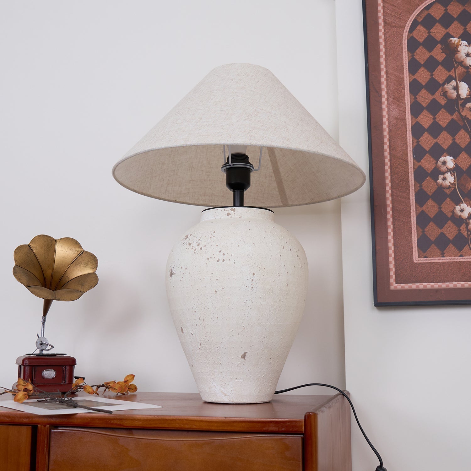 Solix Ceramics Fabric Table Lamp - Letslighting