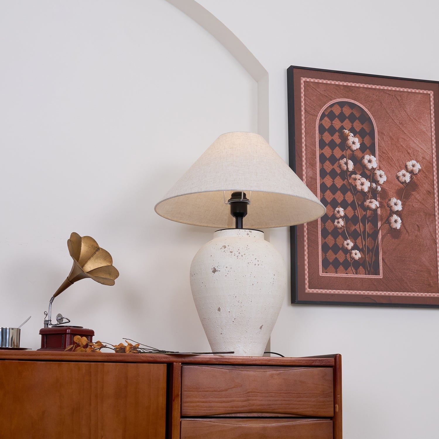 Solix Ceramics Fabric Table Lamp - Letslighting