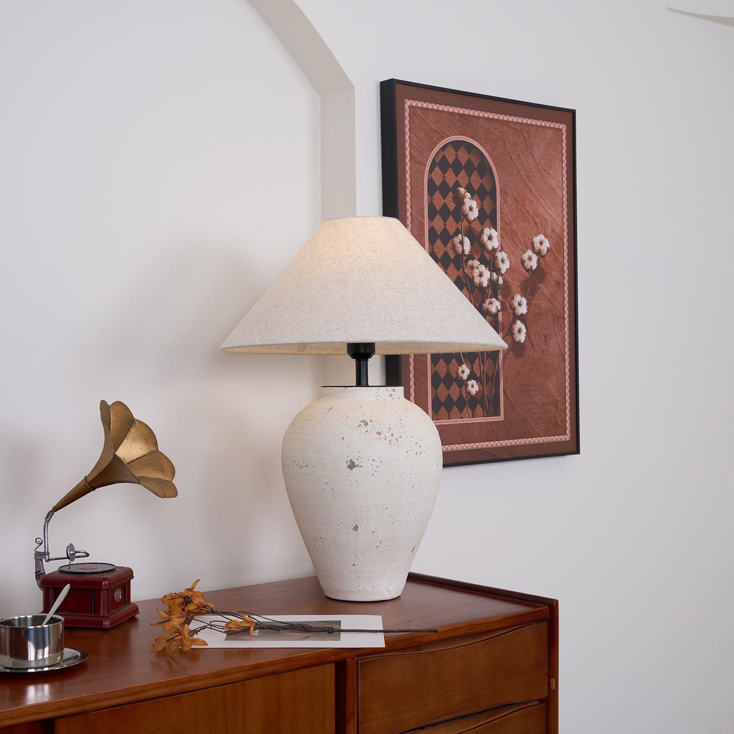 Solix Ceramics Fabric Table Lamp - Letslighting