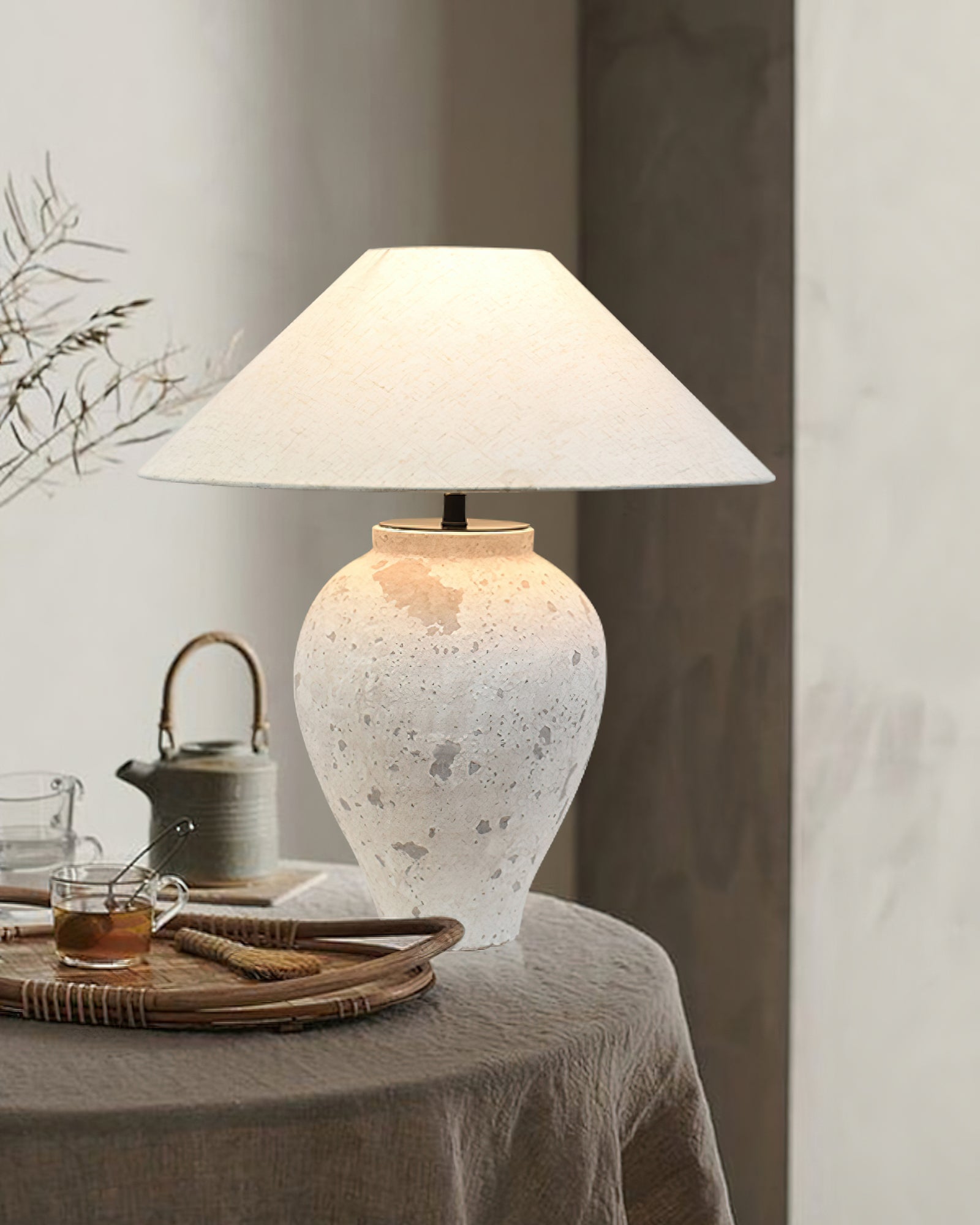 Solix Ceramics Fabric Table Lamp - Letslighting