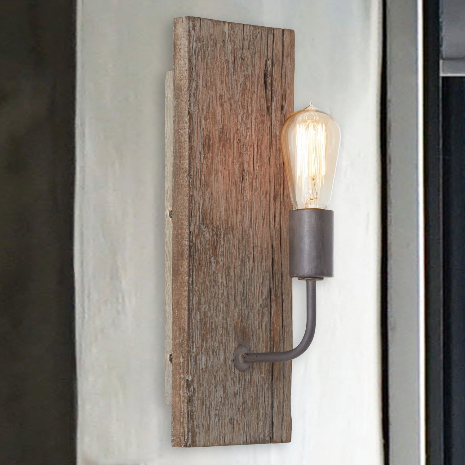 Ovenaris Vintage Industrial Wooden Wall Lamp - Letslighting