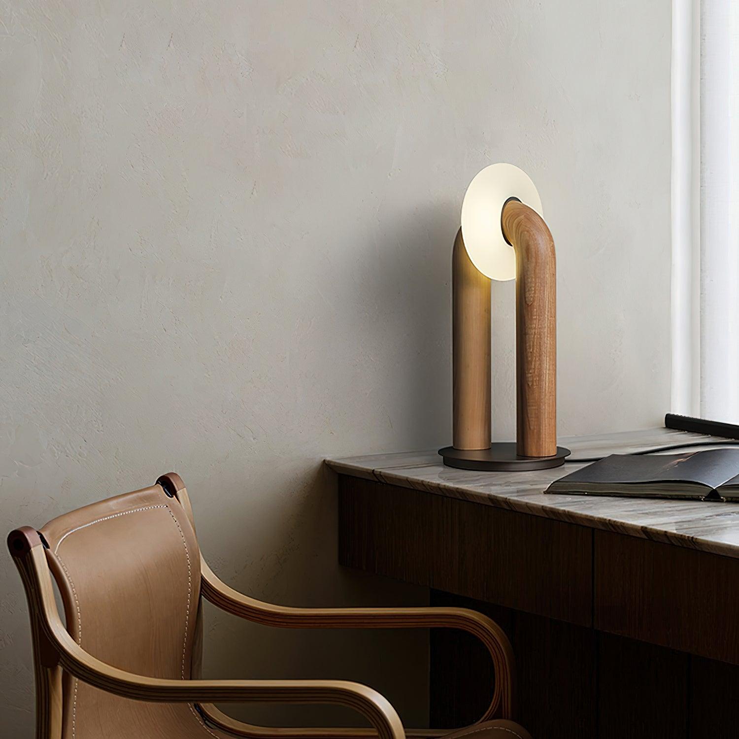 Lumen Vintage Wood Table Lamp - Letslighting