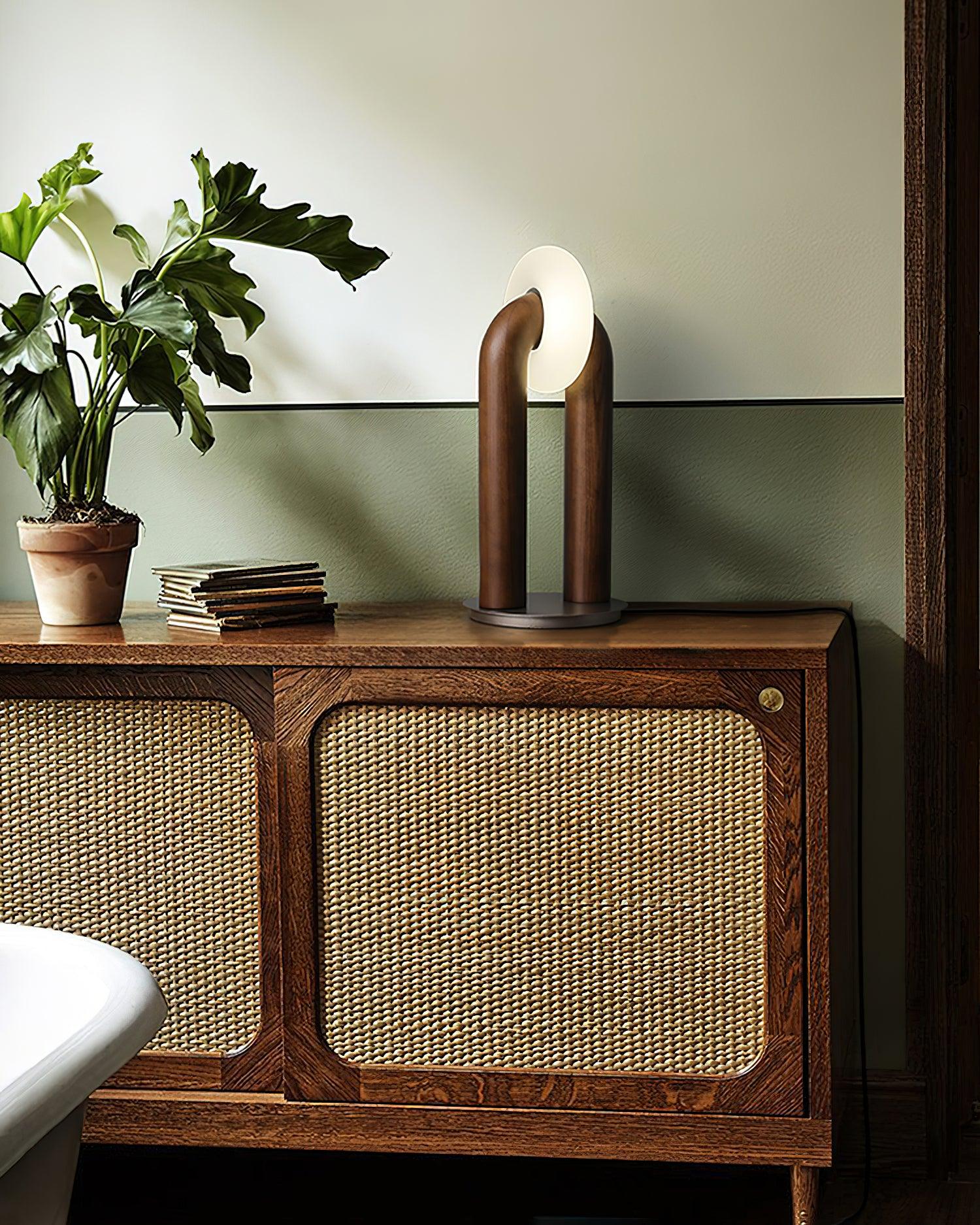 Lumen Vintage Wood Table Lamp - Letslighting