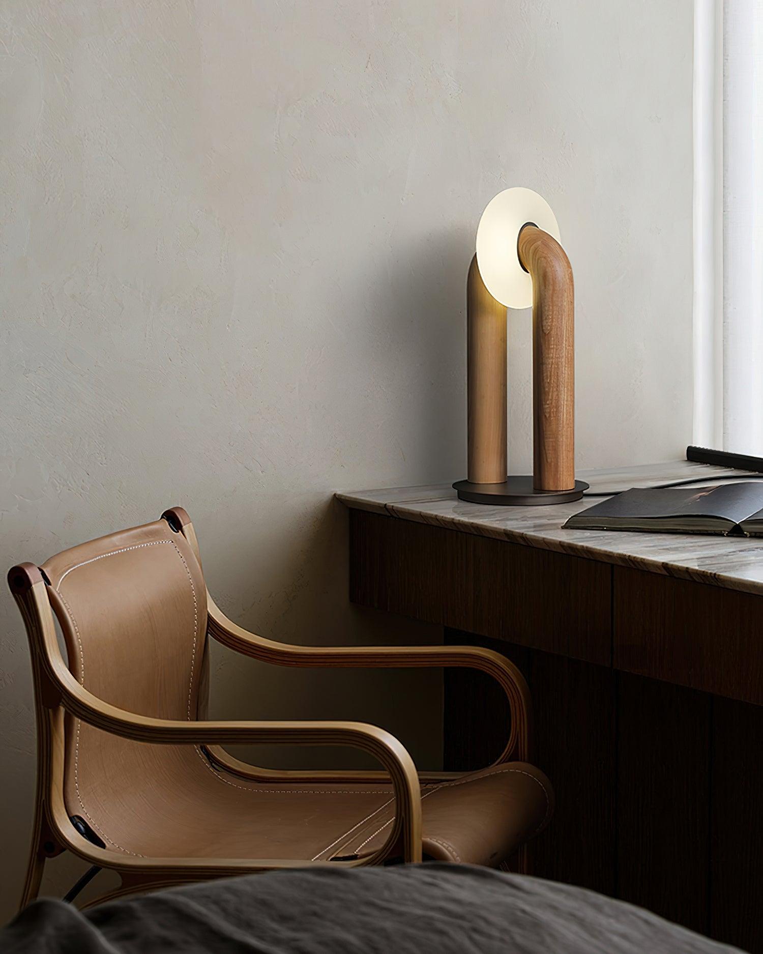 Lumen Vintage Wood Table Lamp - Letslighting
