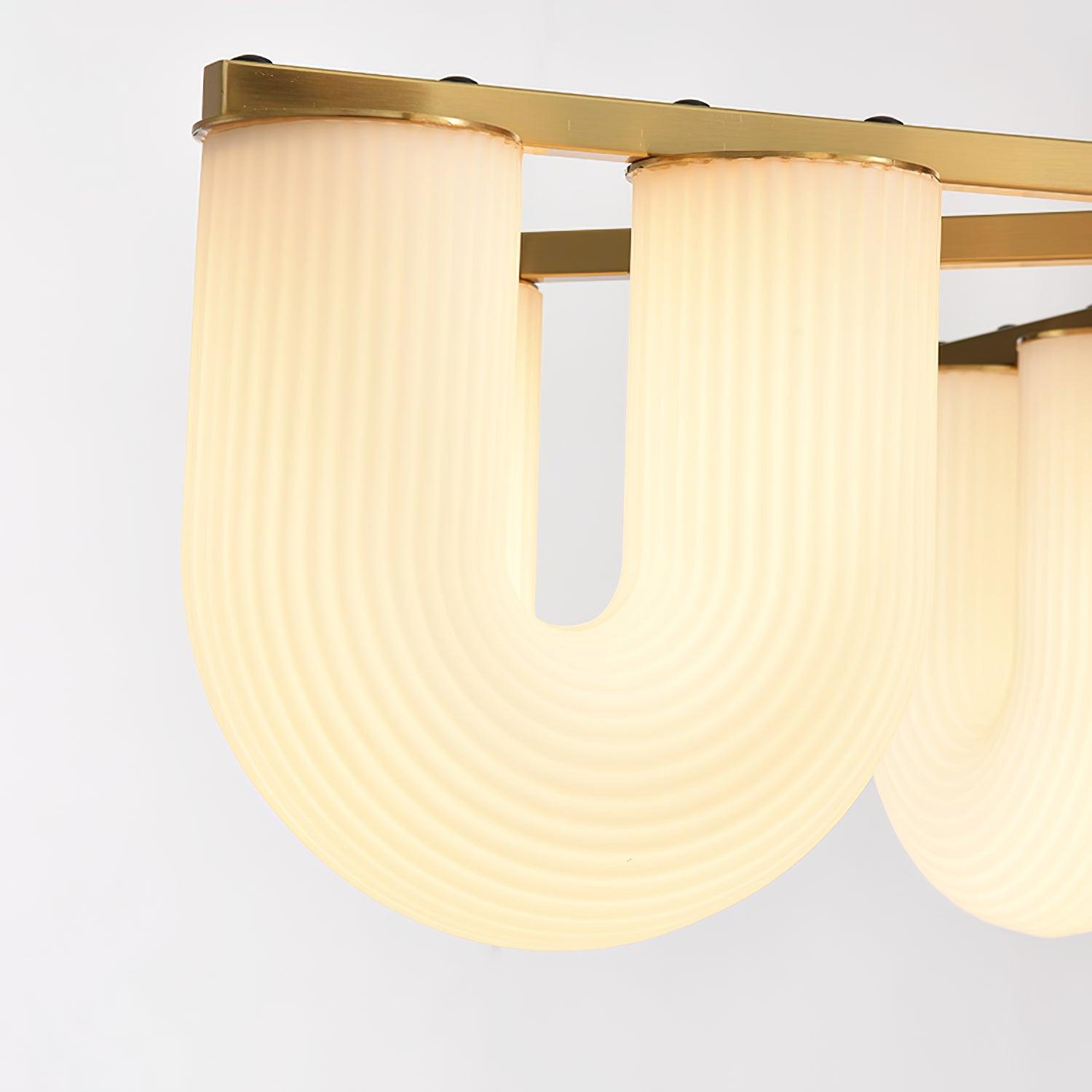 Agatha Chandelier U Shaped Glass Brass Modern - Letslighting