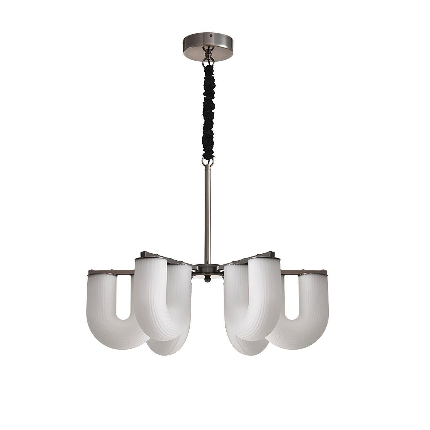 Agatha Chandelier U Shaped Frosted Glass U-Tubes Brass Modern - Letslighting