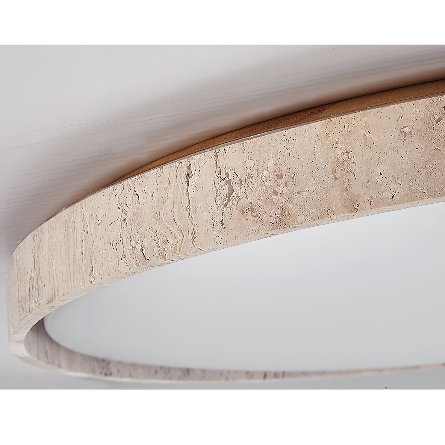Symiror Modern Minimalist Round Travertine Ceiling Lamp - Letslighting