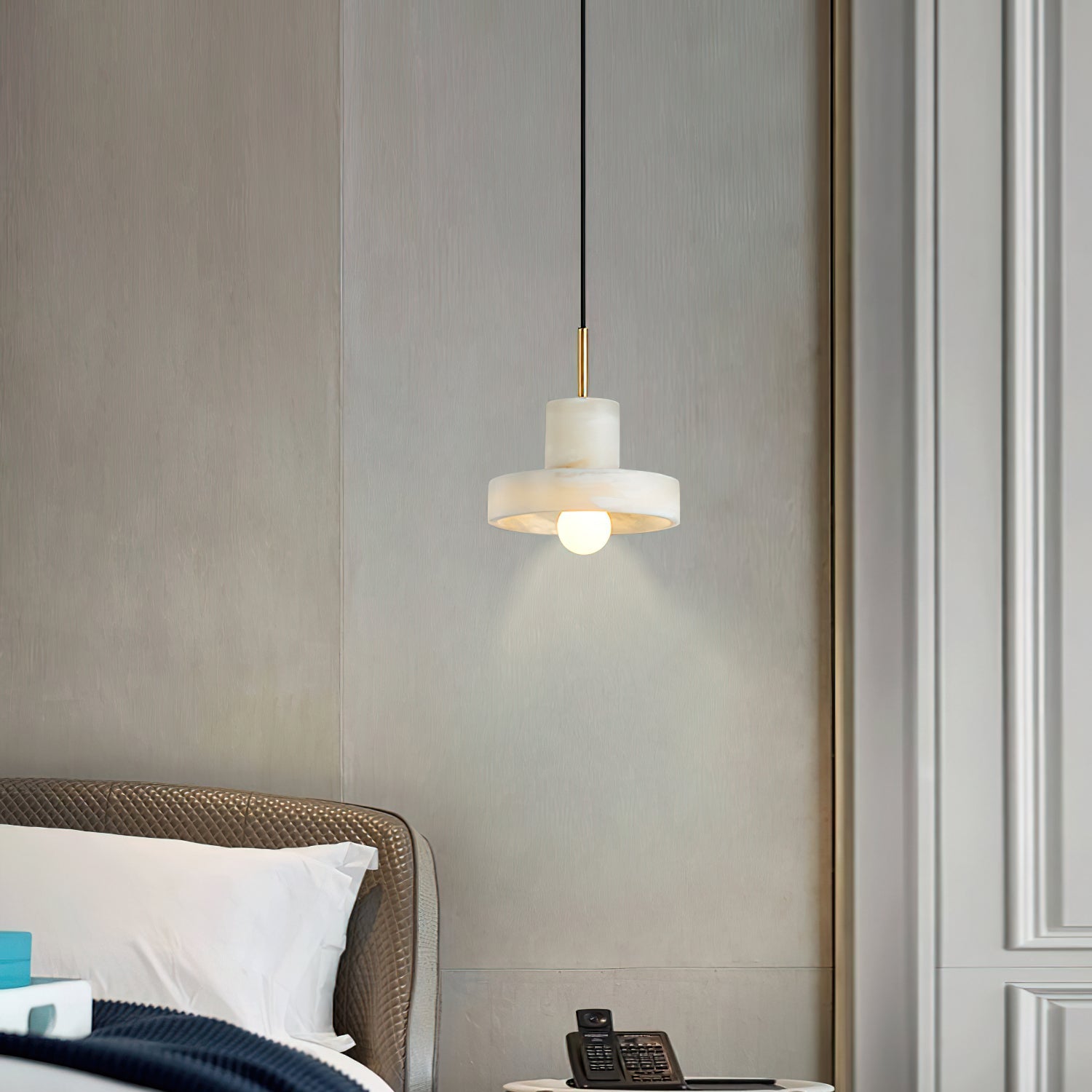 Ritta Pendant Lamp Alabaster Hat-Shape - Letslighting