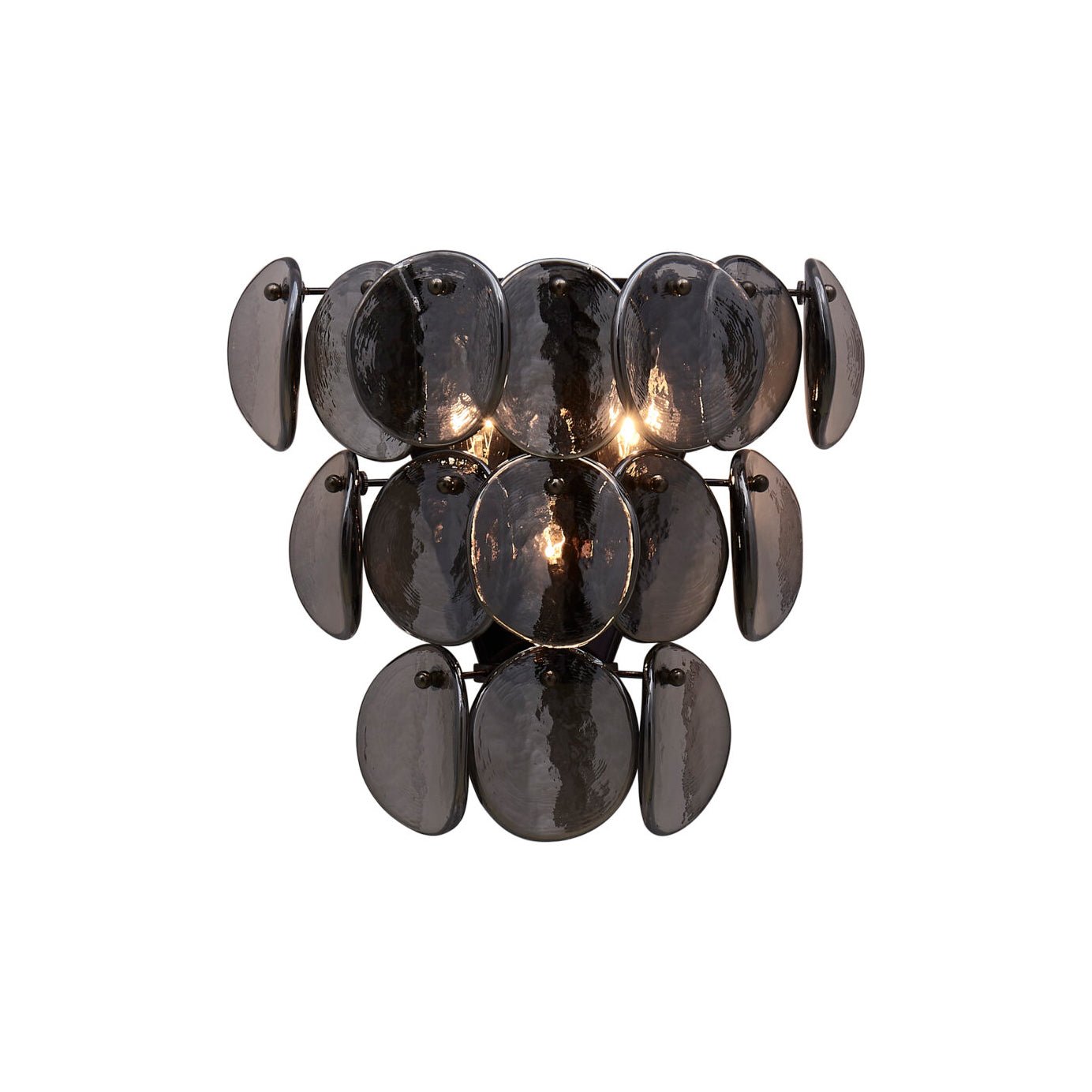 Aurora Wall Lamp Amber Glass Disc Fish Scale Brass