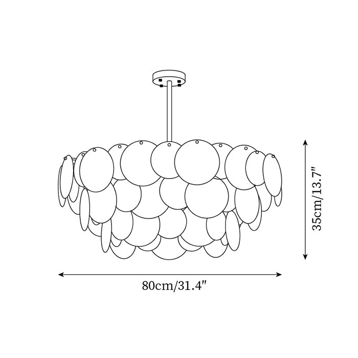 Utopia Chandelier Glass Disc Layered - Letslighting