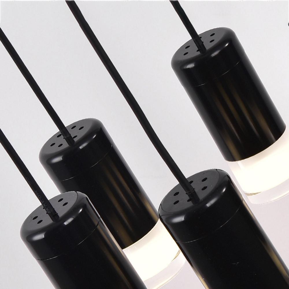 Lustra Chandelier Lines Black Wireframe LED - Letslighting
