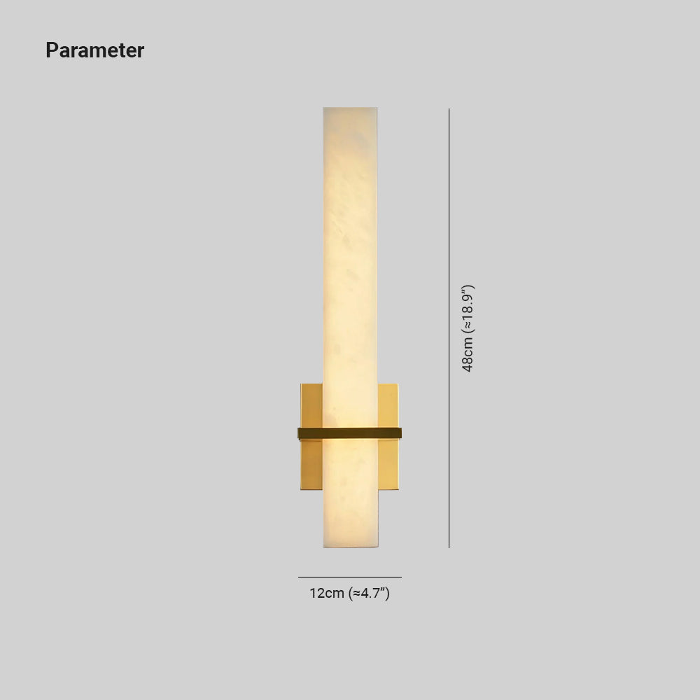 Ritta Wall Lamp White Alabaster Brass Modern Cuboid - Letslighting