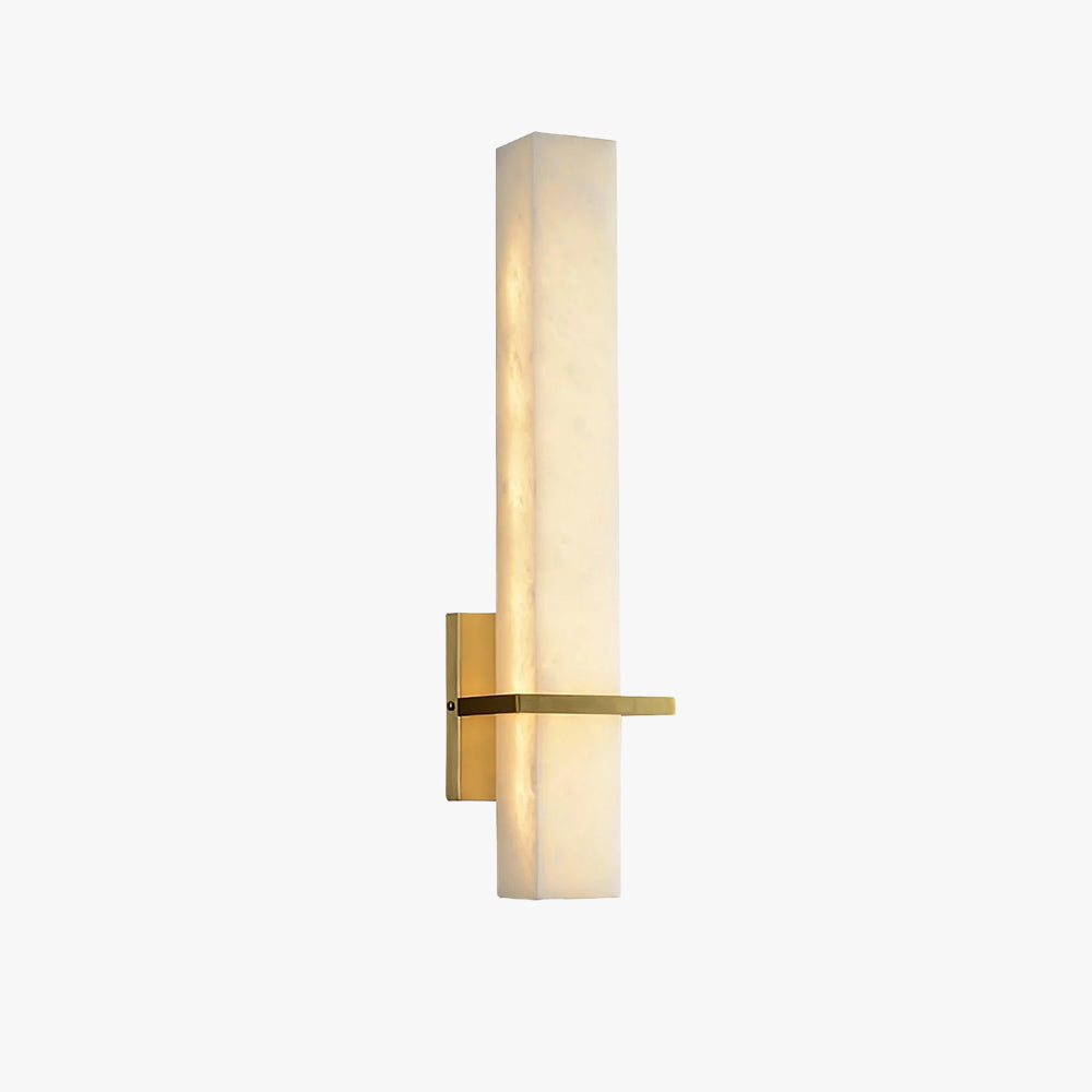 Ritta Wall Lamp White Alabaster Brass Modern Cuboid - Letslighting