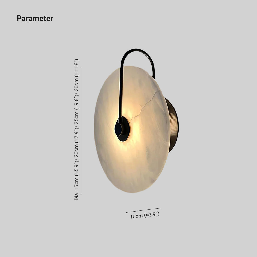 Kristy Alabaster LED Wall Lamp Round Iconic Circular - Letslighting