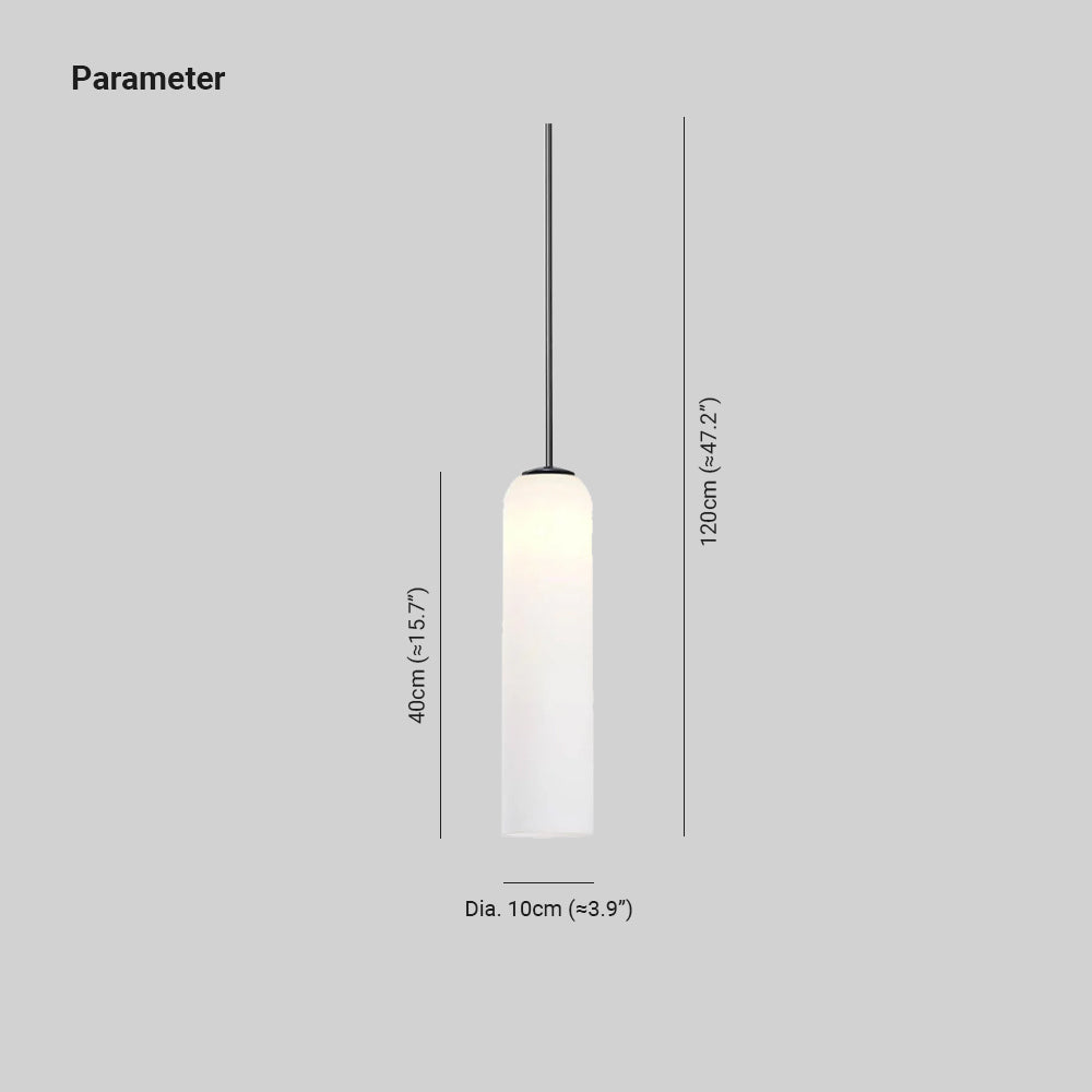 Valentina Long Tube Glass Pendant Light
