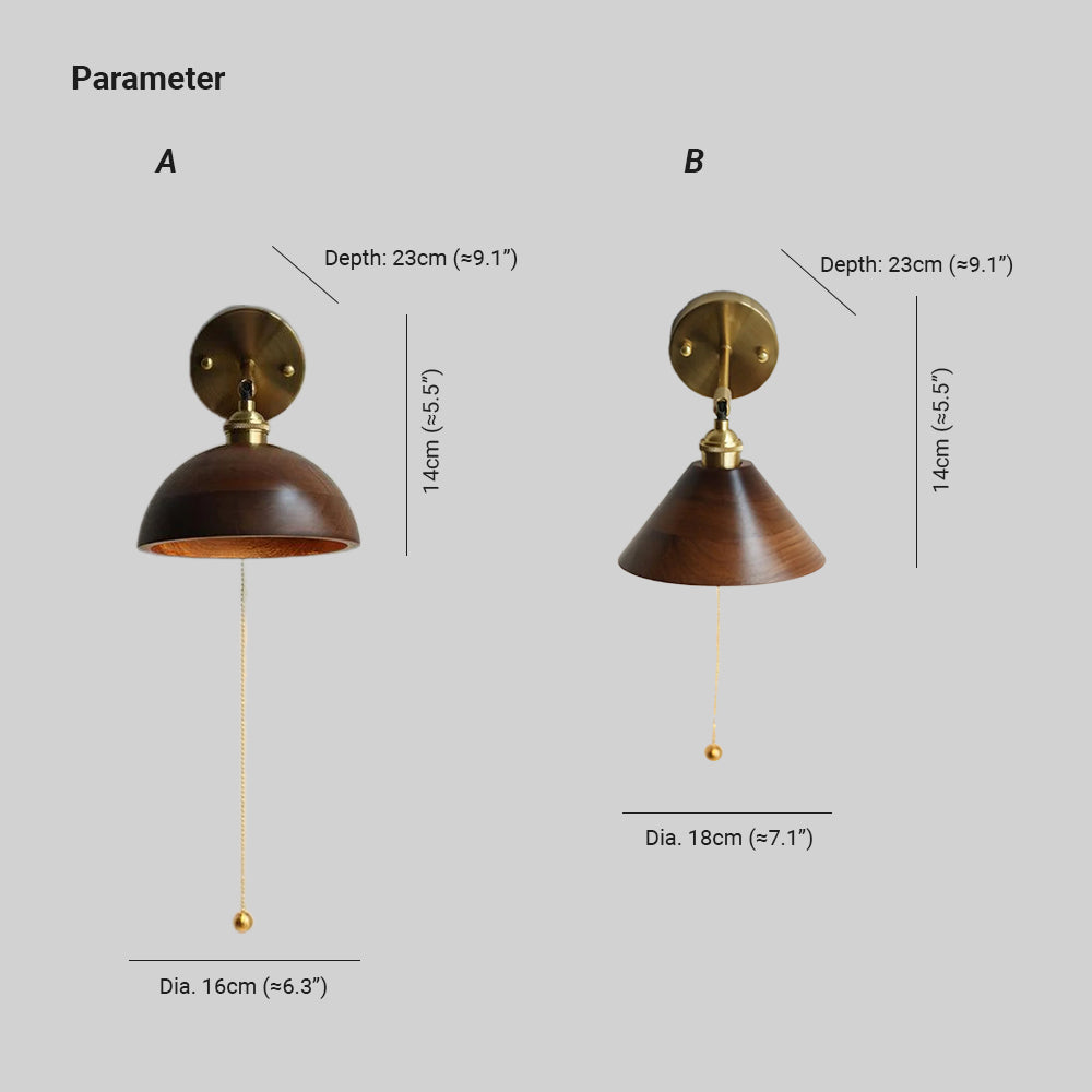 Muto Vintage Pull Chain Switch Wall Lamp Plug-IN /Hardwire - Letslighting