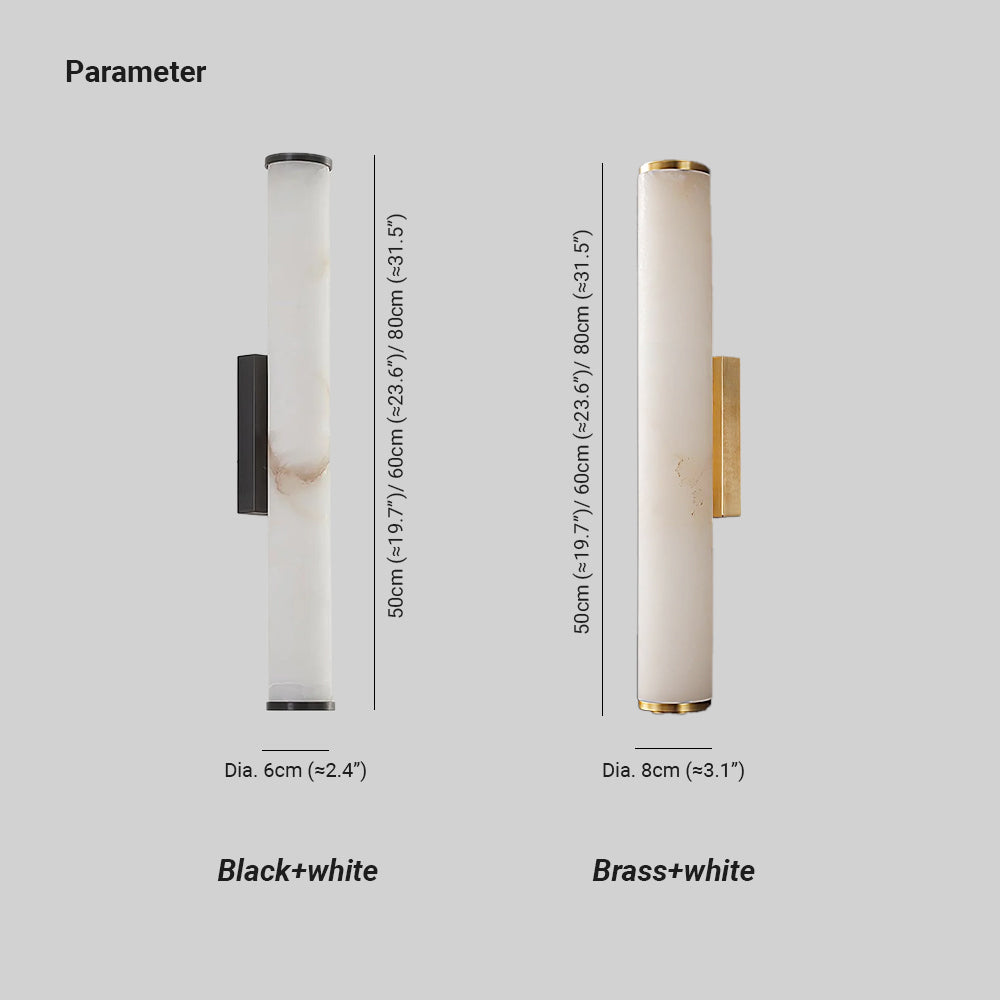 Kristy Alabaster Vertical Cylindrical Wall Lamp - Letslighting