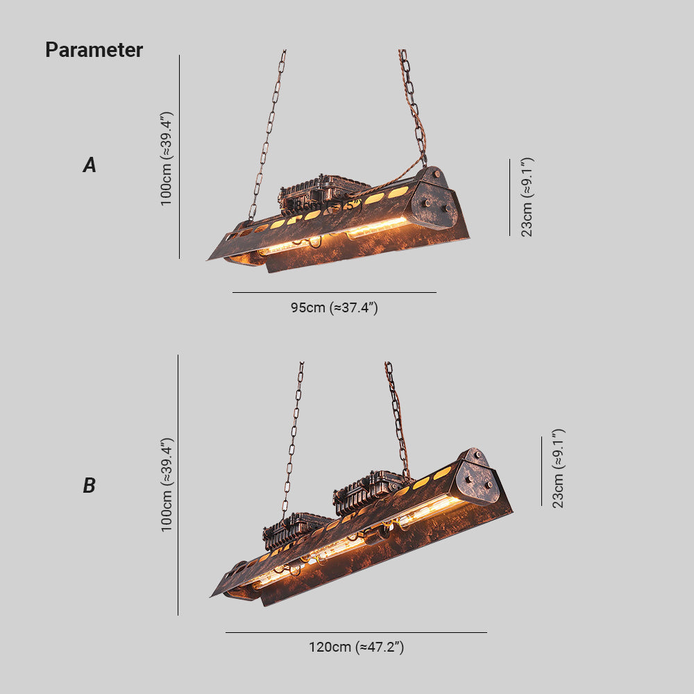 Epoch Industrial Steampunk Indoor Chandelier