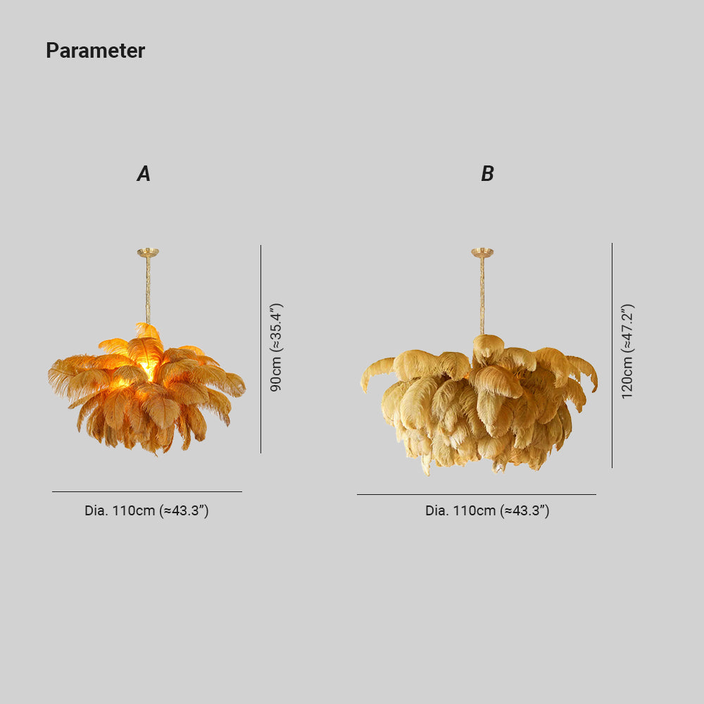 O'Moore Luxury Ostrich Feather Chandelier - Letslighting