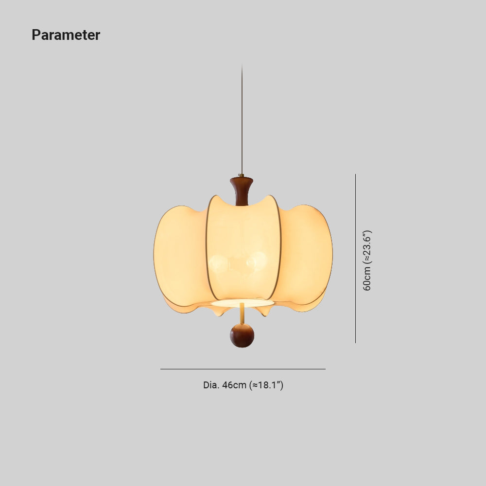 Calithra Fabric Wood Pendant Light
