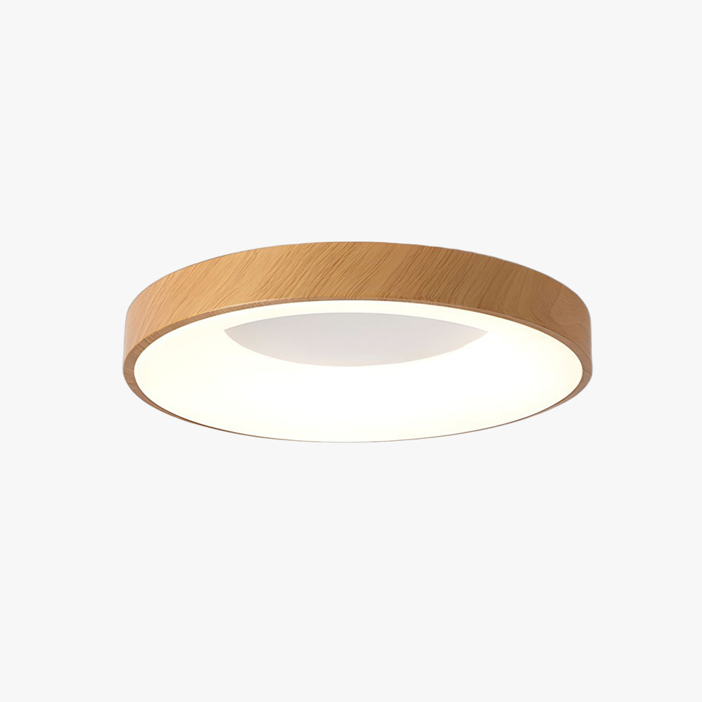 Eliriel Modern Minimalist Round Wood Flush Mount Ceiling Lamp