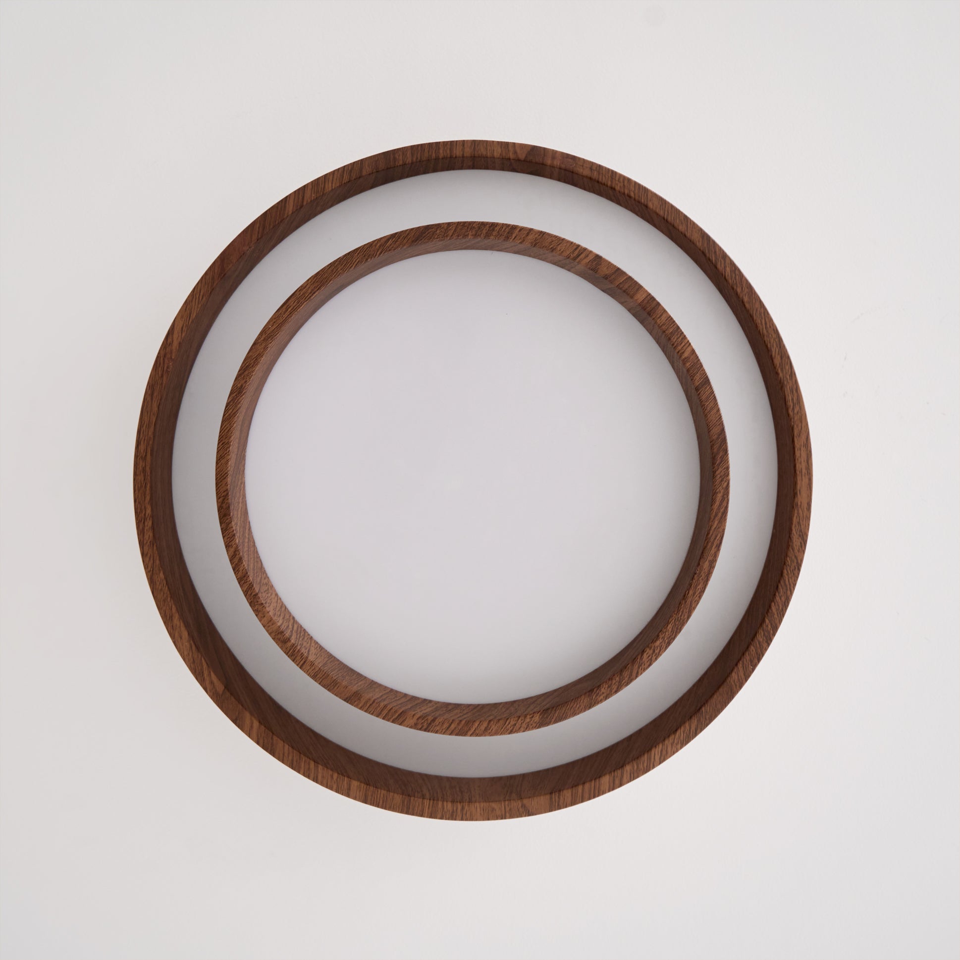 Muto Ceiling Light Double - Ring Walnut Color