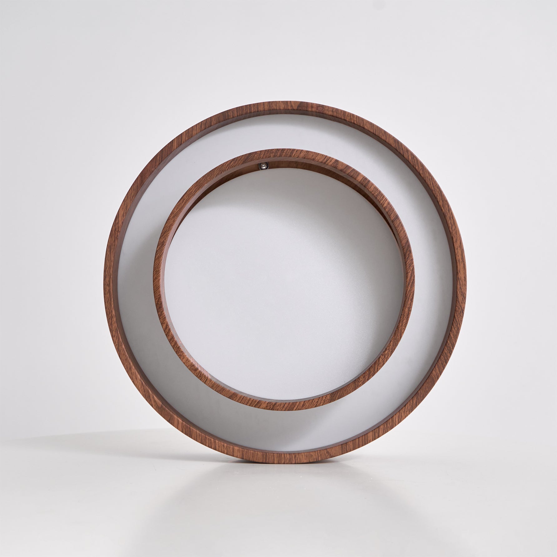 Muto Ceiling Light Double - Ring Walnut Color