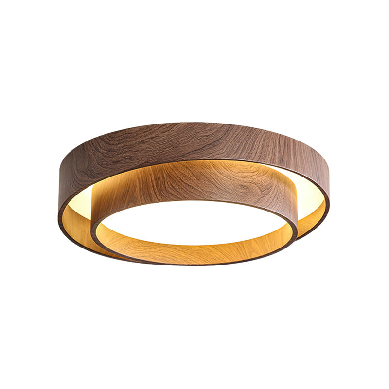 Muto Ceiling Light Double - Ring Walnut Color